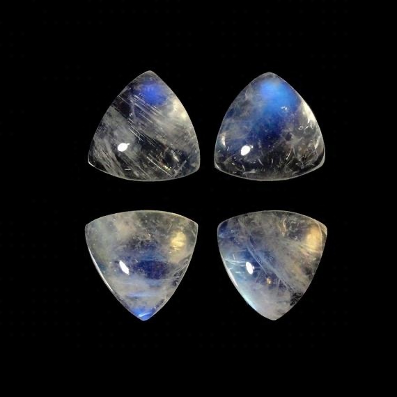 10mm Rainbow Moonstone Trillion Cabochon Loose Gemstones