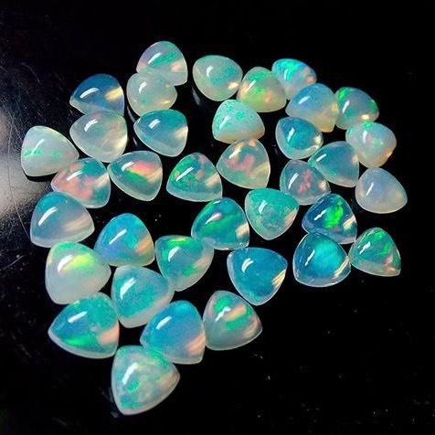 4mm Ethiopian Opal Trillion Cabochon Loose Gemstones