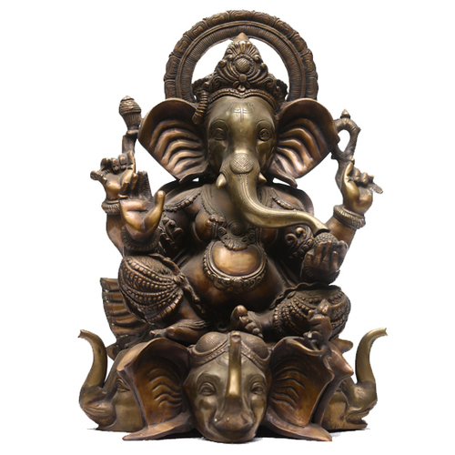 Bronze Ganesh - Bronze, 32x28x52 cm, Hand-Polished | Spiritual, Lucky Gift, Intricate Detail, Handcrafted Home Decor