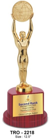 Golden Metal Globe Trophy