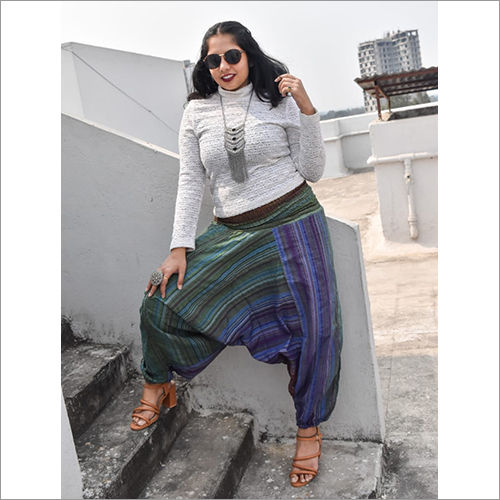 Buy CO COLORS Women Blue Woven Cotton Harem Pants Online at Best Prices in  India - JioMart.