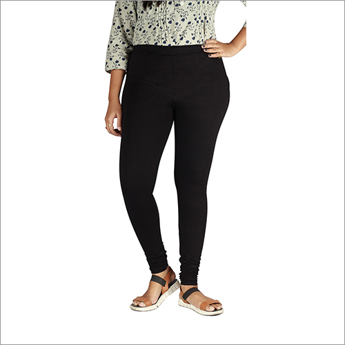Black Full Length Legging - Cotton, Waist Size 26"-36", All Season, Black Color | Casual Wear, Washable Fabric, Ideal for Indian Ethnic Wear