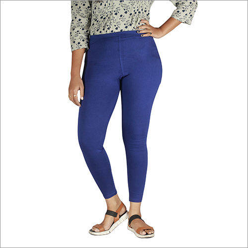 Royal Blue Ankle Length Legging - Cotton, Waist Size 26"-36", All Season | Washable, Plain Pattern, Casual Wear, Indian Ethnic Style