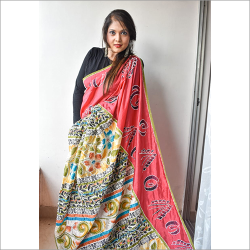 Silk Saree - Silk Material, Multicoloured Design | Ethnic Style with Intricate Thread Work for All Seasons
