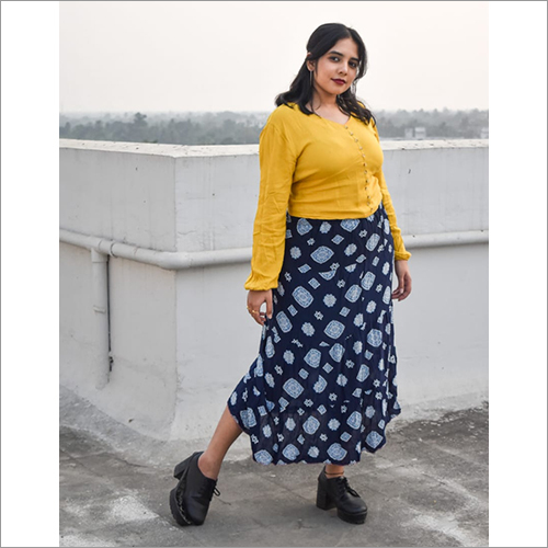 Women Cotton Skirt - Cotton, Waist Size: 26"-36", Multicolor | A-Line Casual Style with Vibrant Printed Pattern for Effortless Chic