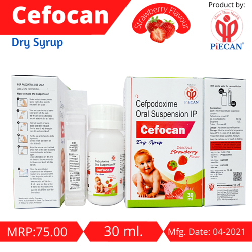 Powder Strawberry Flavor Cefocan Cefpodoxime Oral Suspension Ip Dry Syrup