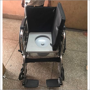 Chrome Plated Wheel Chair With Commode