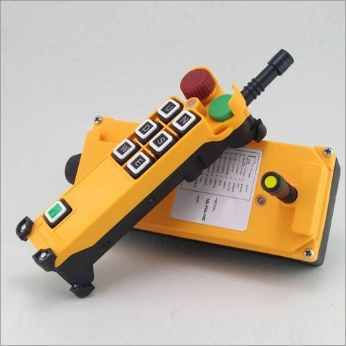 Radio Remote Control Pendent Station - ABS Material, Yellow Color, 100 Meters Range, IP65 Enclosure | AC Voltage Options, 4.2 Billion Security Codes