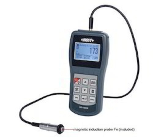 INSIZE Coating Thickness Gauge - Plastic, Size 44, White | Measuring Range 0-1250um, Continuous and Single Mode, Automatic Average Calculation, Low and High Limit Judgement, 230v Power