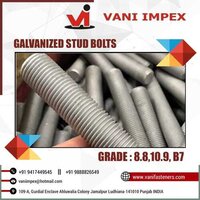 Galvanized Mild Steel Stud - M8 To M48, Grade 8.8/10.9/b7 | Corrosion Resistant, High Strength, Threaded Rod
