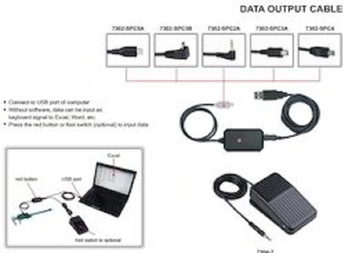 INSIZE Data Output Cable - 2.5m Length White Plastic Material | USB Connection Without Software Keyboard Signal Input