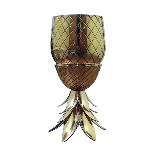 Durable Brass Pineapple Glass