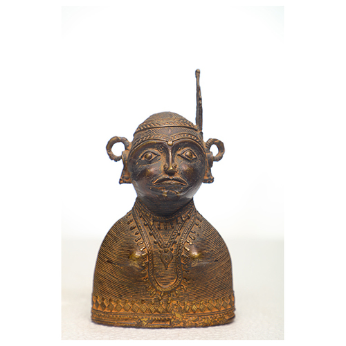 Traiable Figures - Handmade Bronze Tribal Statue 10x4x18 cm, Antique Finish, Feng Shui Symbolism