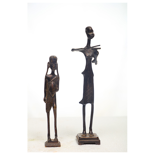 Traiable Figures - Handcrafted Wood 6x6x30cm Dark Brown, Polished Tribal Feng Shui Statue