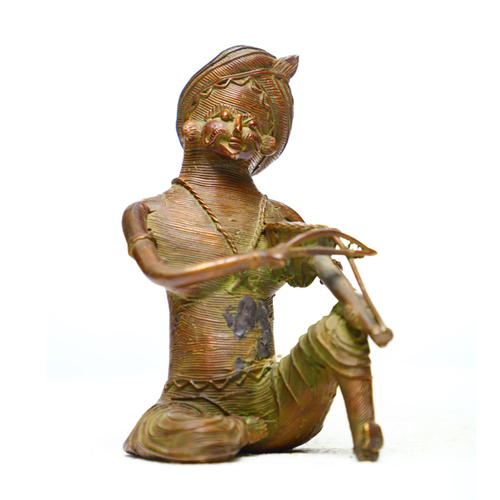 Traiable Figures - Bronze 10x8x19 cm, Brown | Hand Carved, Intricate Tribal Design, Feng Shui Sculpture