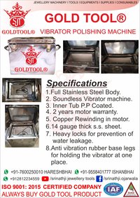 Jewelry Polishing Machine Steel Body Vibrator Machine
