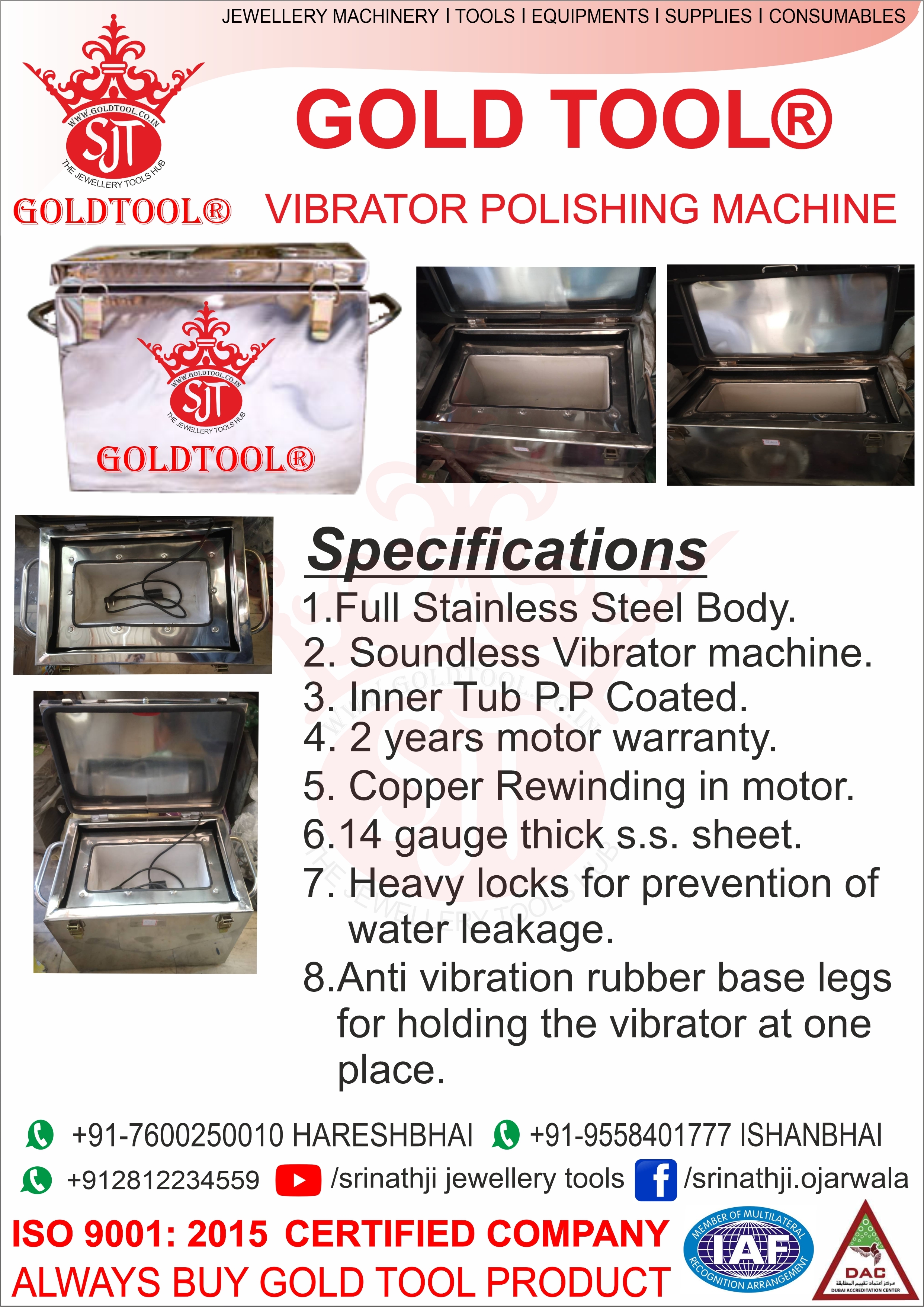 Jewelry Polishing Machine Steel Body Vibrator Machine
