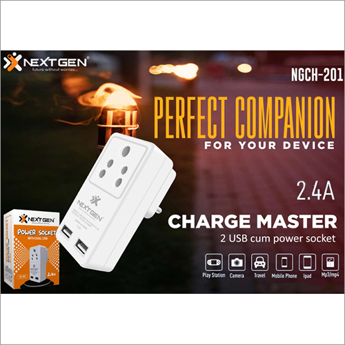 2.4 AMP Charger With Power Socket By NEXTGEN TECHNOLOGIES