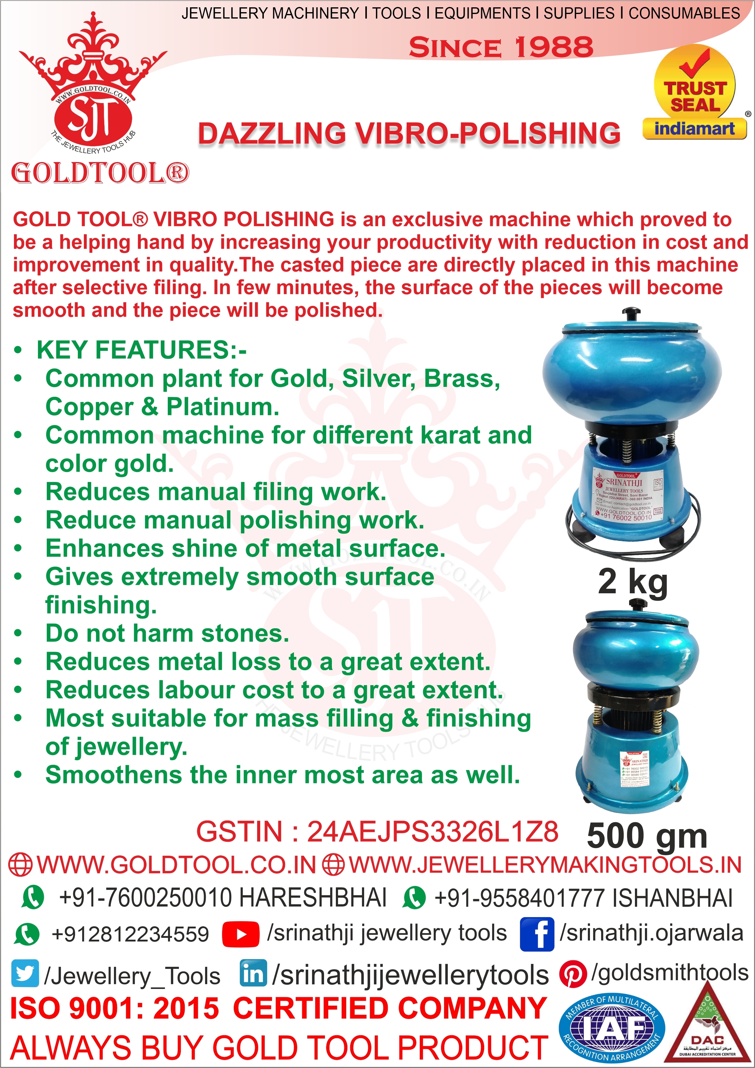Jewelry Polish Machine Vibratory Tumbler Machine