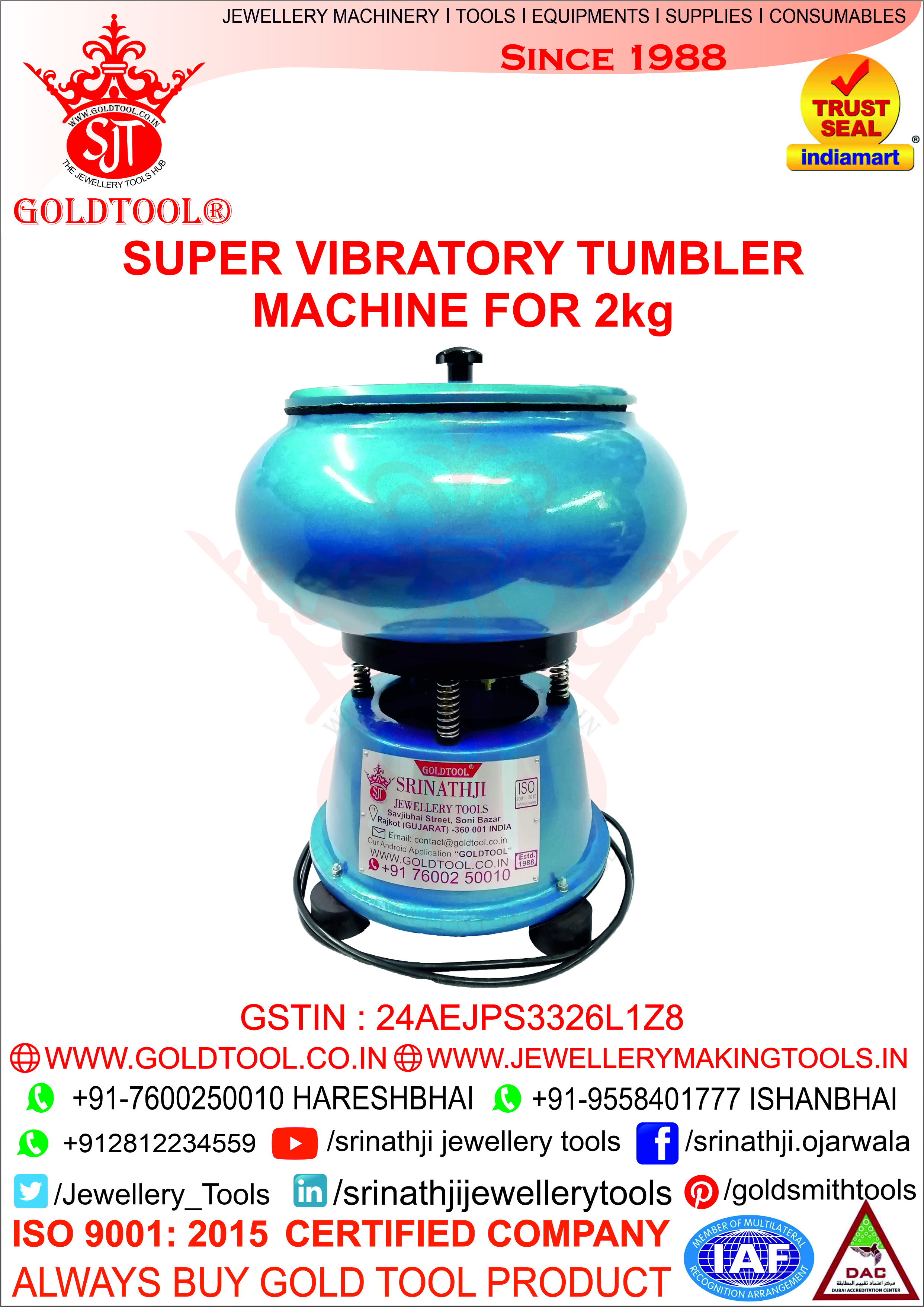 Jewelry Polish Machine Vibratory Tumbler Machine