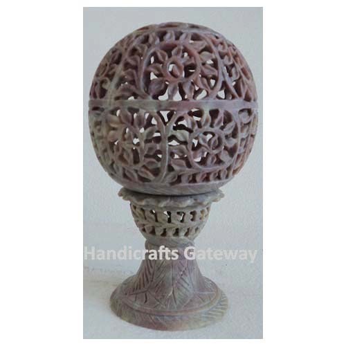 Indian Soapstone Candle Stand, Stone Home Decorative Handicrafts Items