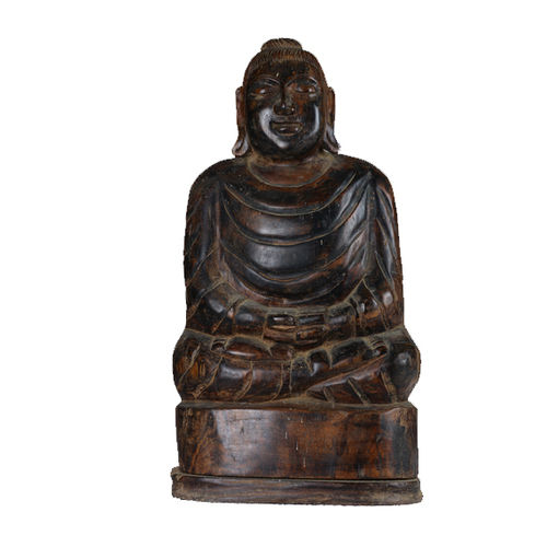 Hand Carved Wood Buddha Statue - Meditating