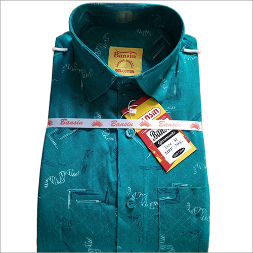 Mens Digital Printed Cotton Shirt - Full Sleeves, Washable Fabric with Stylish Print Design