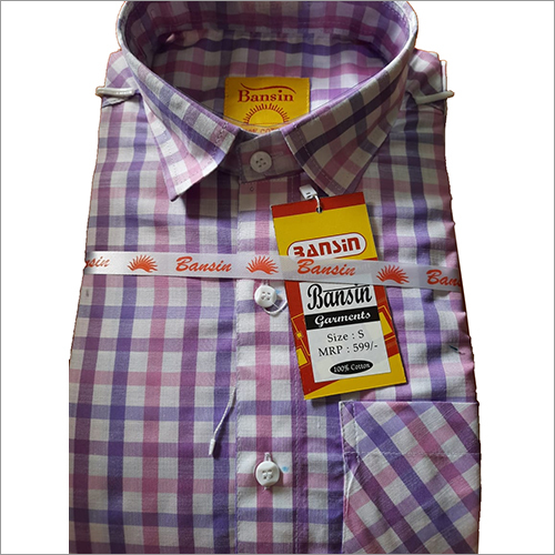 Washable Mens Small Check Shirt