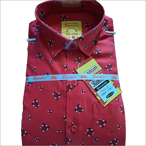 Men's Cotton Cherries Print Shirt - Cherry Red Washable Fabric | Versatile Design for All Seasonal Wear