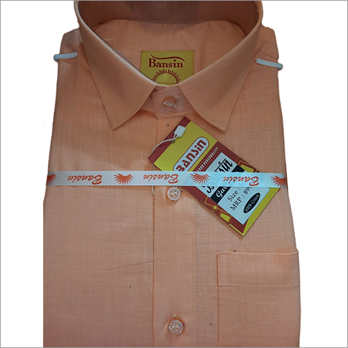 Cotton Mens Pink Plain Shirt