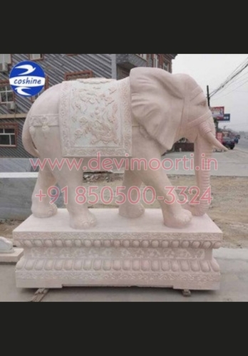 Indian Elephant Marble Statue