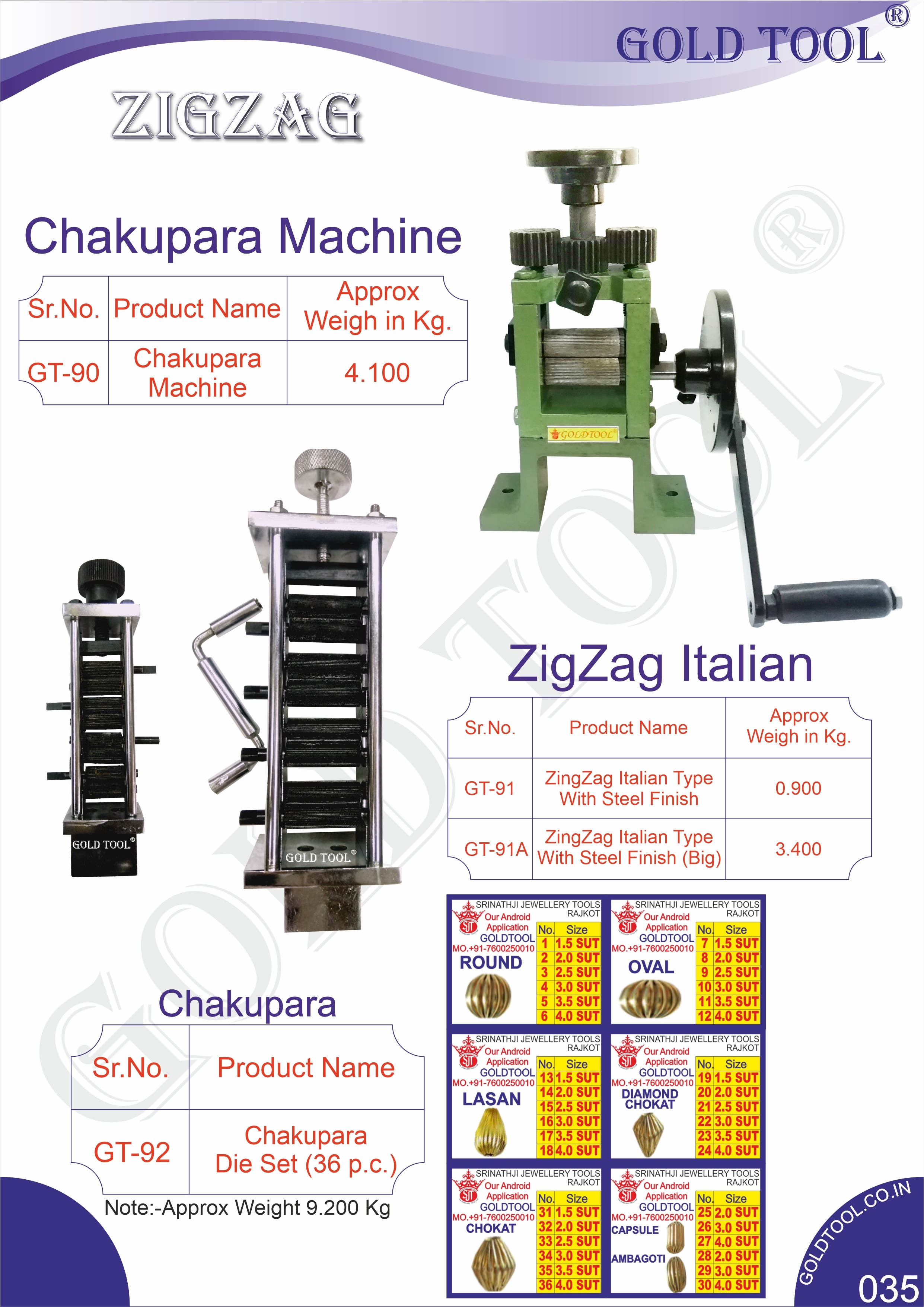 Gold Tool Chakupara Die Set (Corrugated Balls)