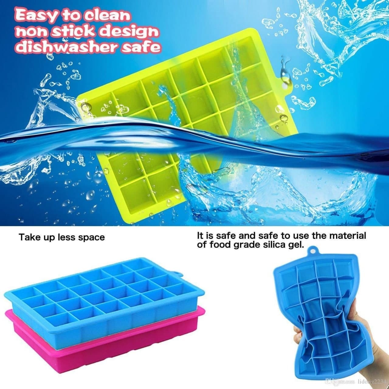 24 Ice Cube Hot Silicone Freeze Mold