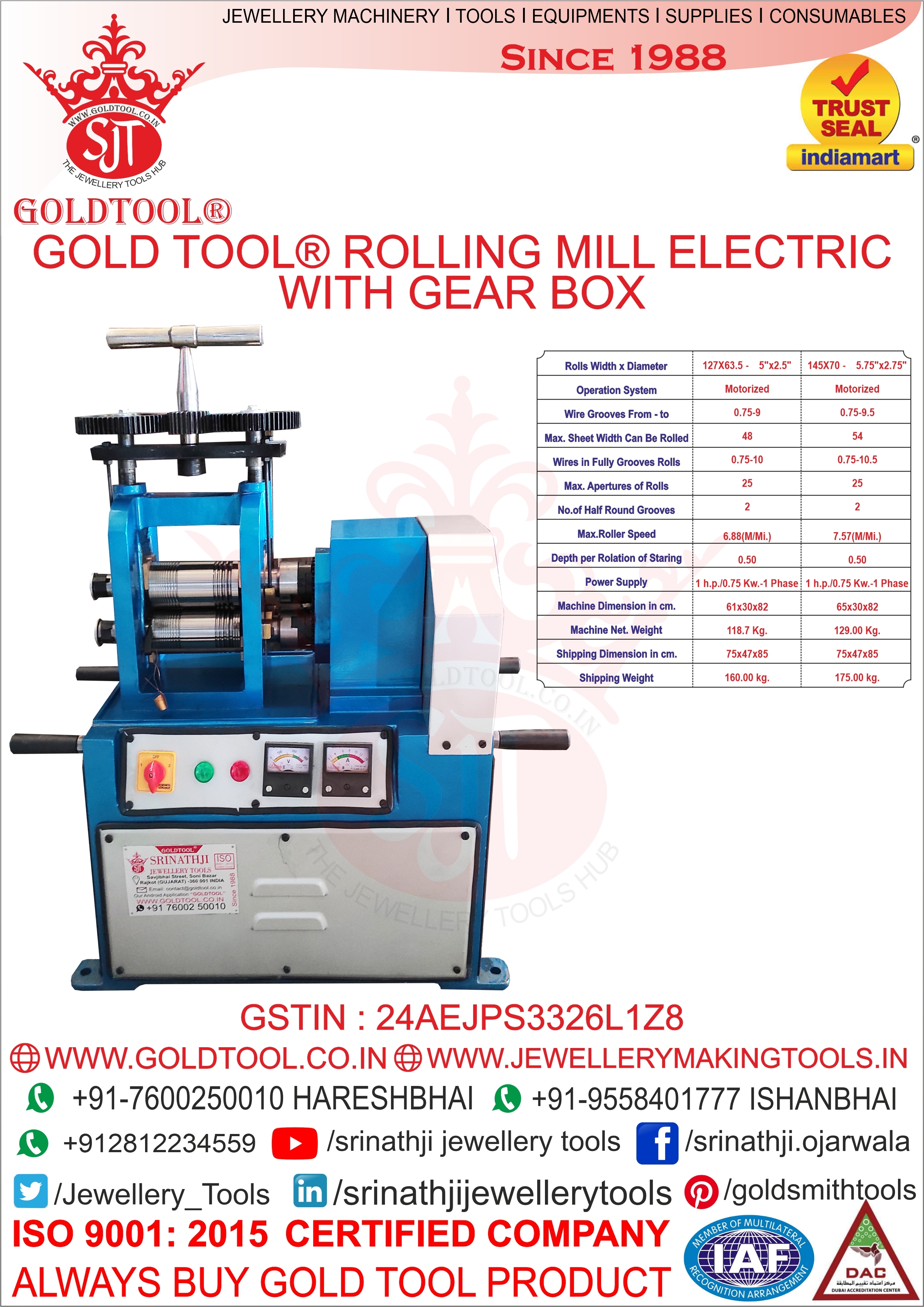 Single Head Rolling Mills With Handle Jewellery Machine