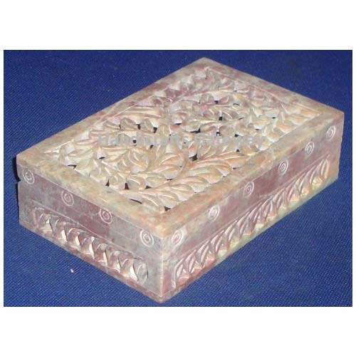 All Soapstone Colors Will Be Vary Natural Stone Carving Jewelry Box For Eid , Birthday Gifts