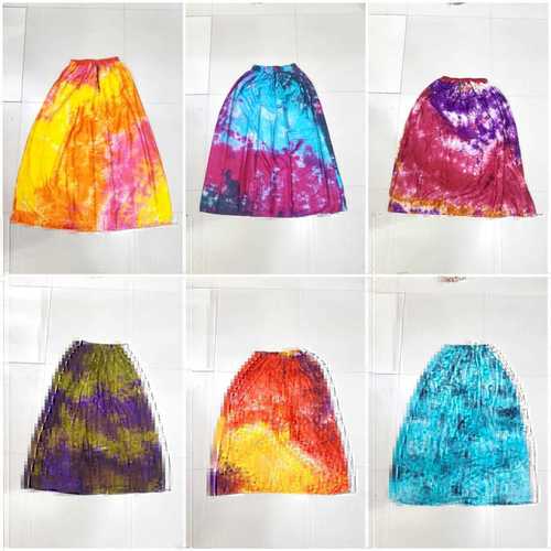 Multi Color Rayon Tie-Die Skirt