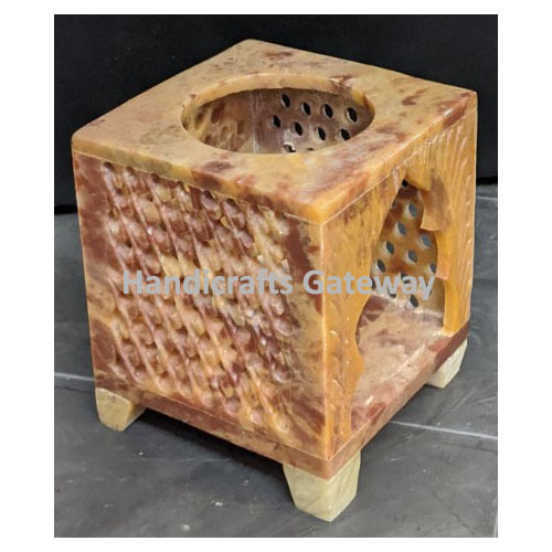 Indian Beautiful Square Shape Soapstone Aroma Oil Diffuser / Burner