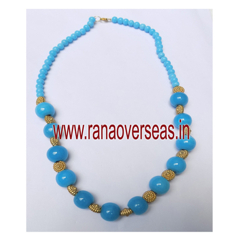 Blue Round Beads Necklace