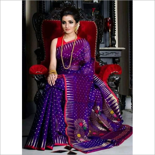 Any Color Ladies Party Wear Jamdani Saree