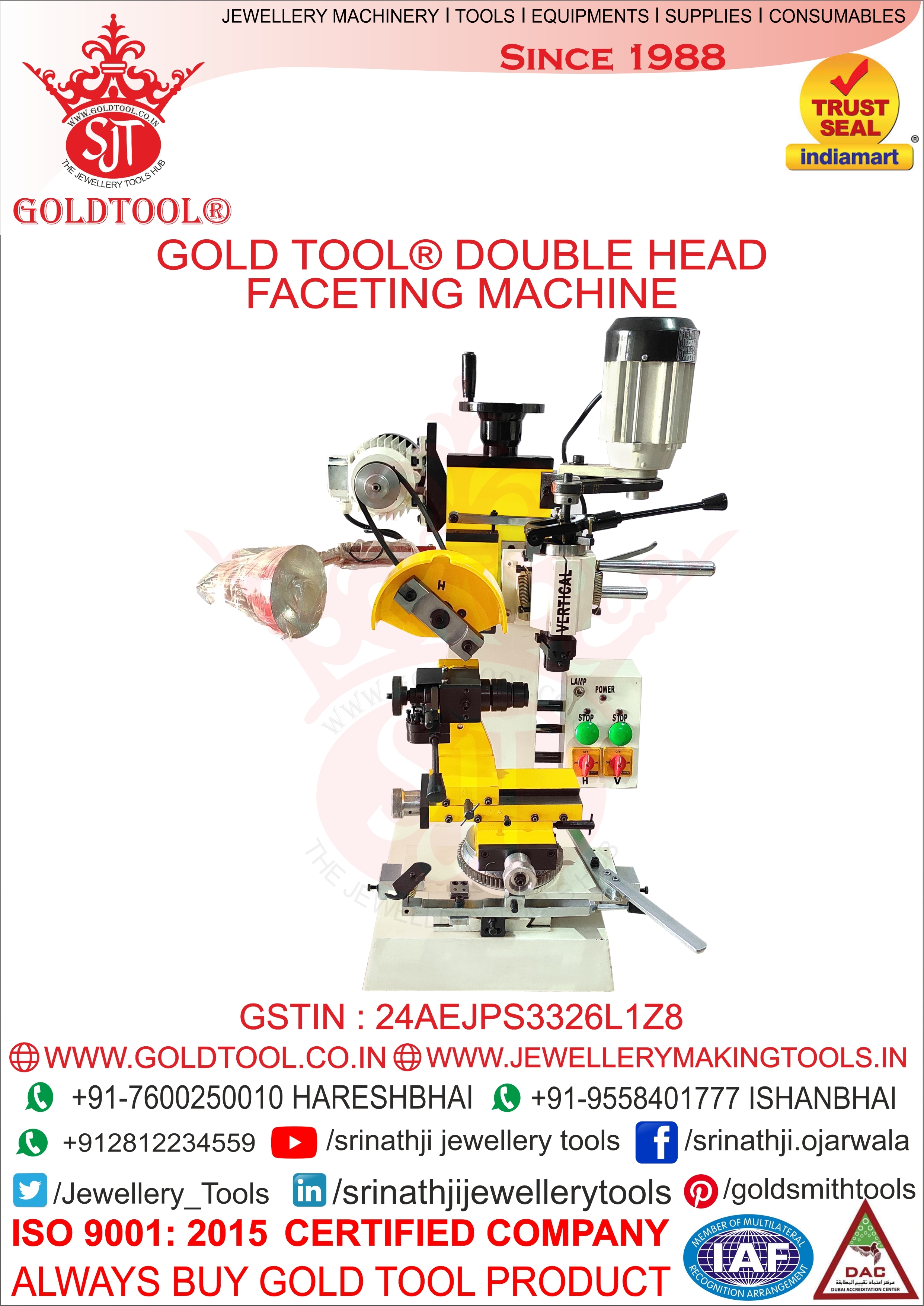 Gold Tool Jewelry Faceting Machine Universal (Horizontal & Vertical)