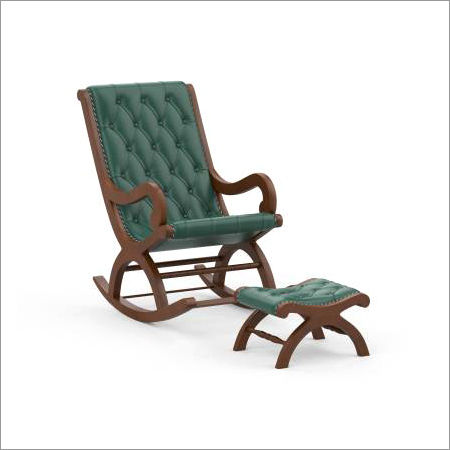 Wooden Rocking Chair With Foot Rest