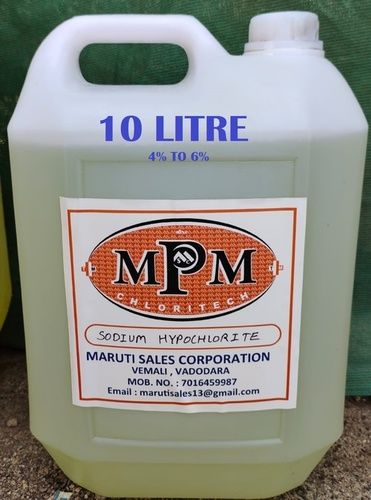 (4% To 6%) 10 Litre Sodium Hypochlorite Solution