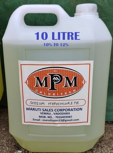 (10% To 12%) 10 Liter Sodium Hypochlorite Solution