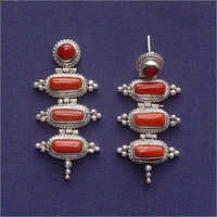 Sterling Silver With Coral Earring Gender: Children
