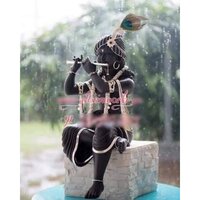 Lord Krishna Flute Black Marble Statue - Height: 2 Foot (ft)