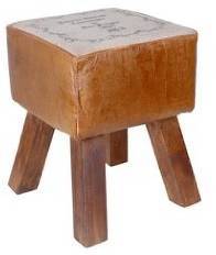 Poufs (Leather &wood )