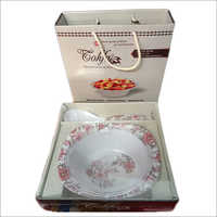 Pure White Tohfa Bowl Cover With Spoon