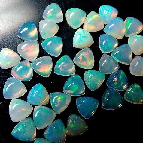 7mm Ethiopian Opal Trillion Cabochon Loose Gemstones