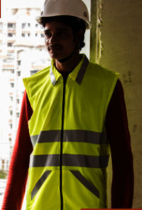 Executed Reflective Jacket - 120 Gsm Heavy Mesh, Fluorescent Green/orange Color | Iso 20471/en 471 Certified, Flexible Fitting, 3m Reflective Tape