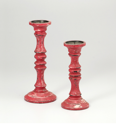 Red Color Set of Candle Holder